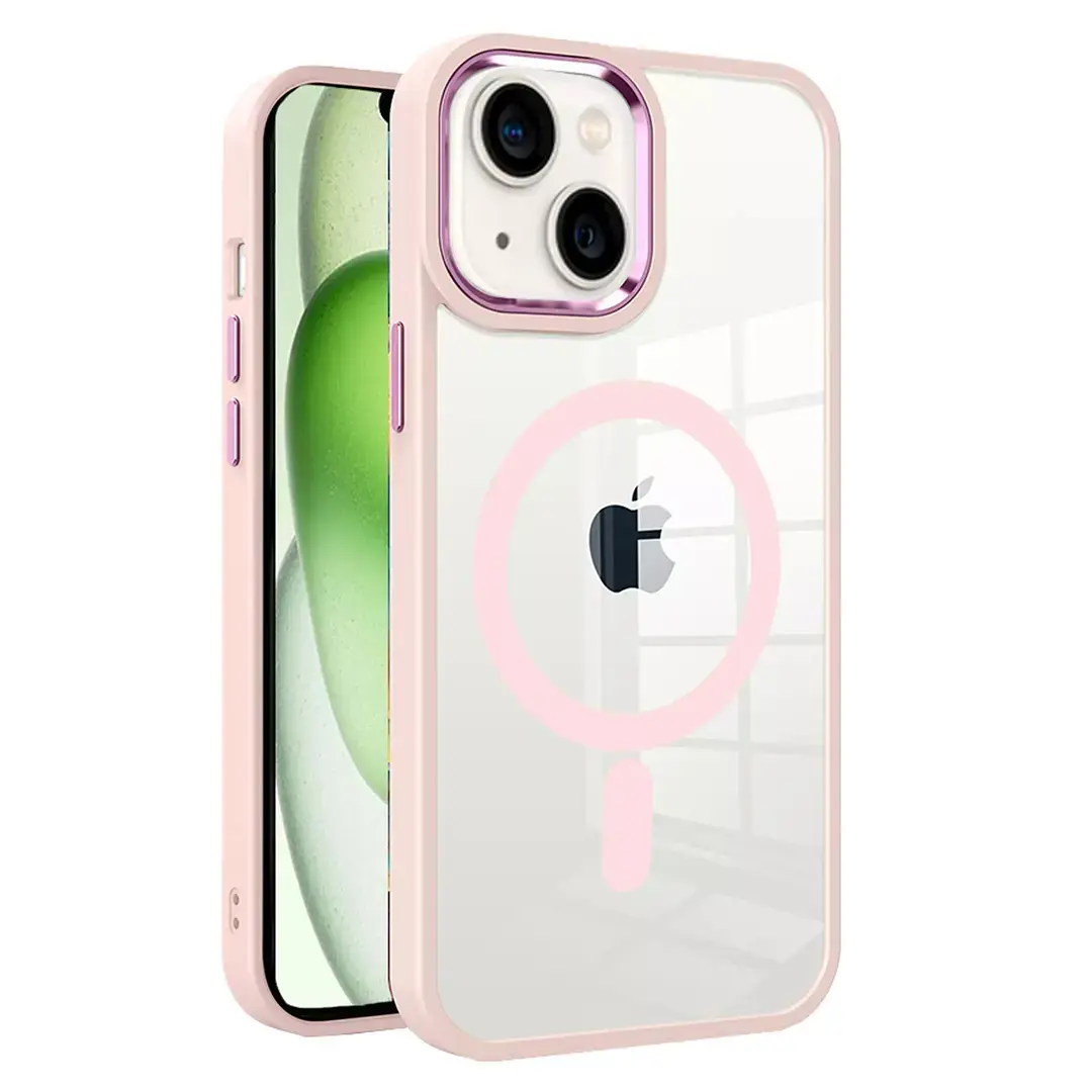 iPhone 15/iPhone 14/iPhone 13 MagSafe Clear Twotone Case Rose Gold